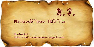 Milovánov Héra névjegykártya